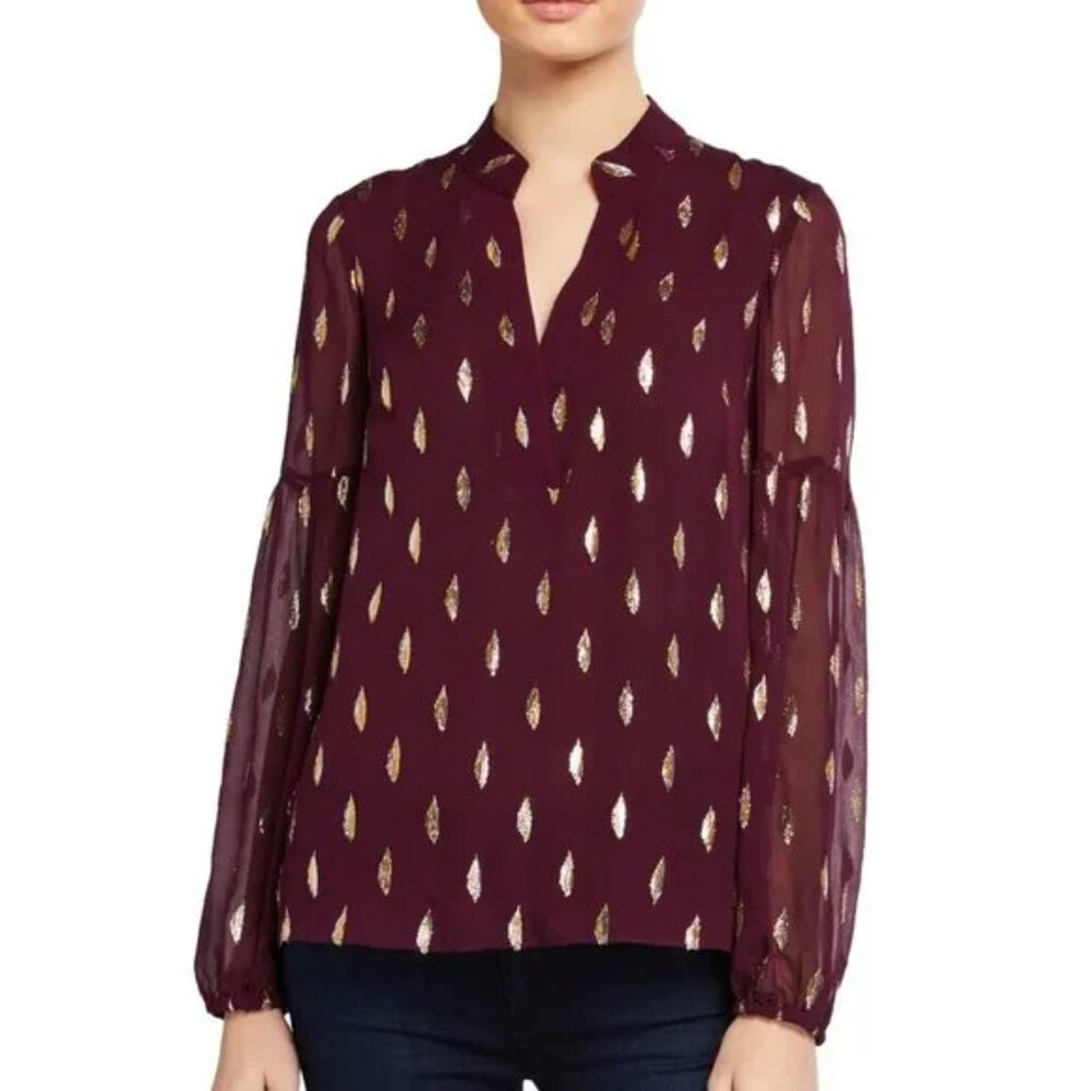 Lilly Pulitzer Shea Silk Metallic Tunic Top S